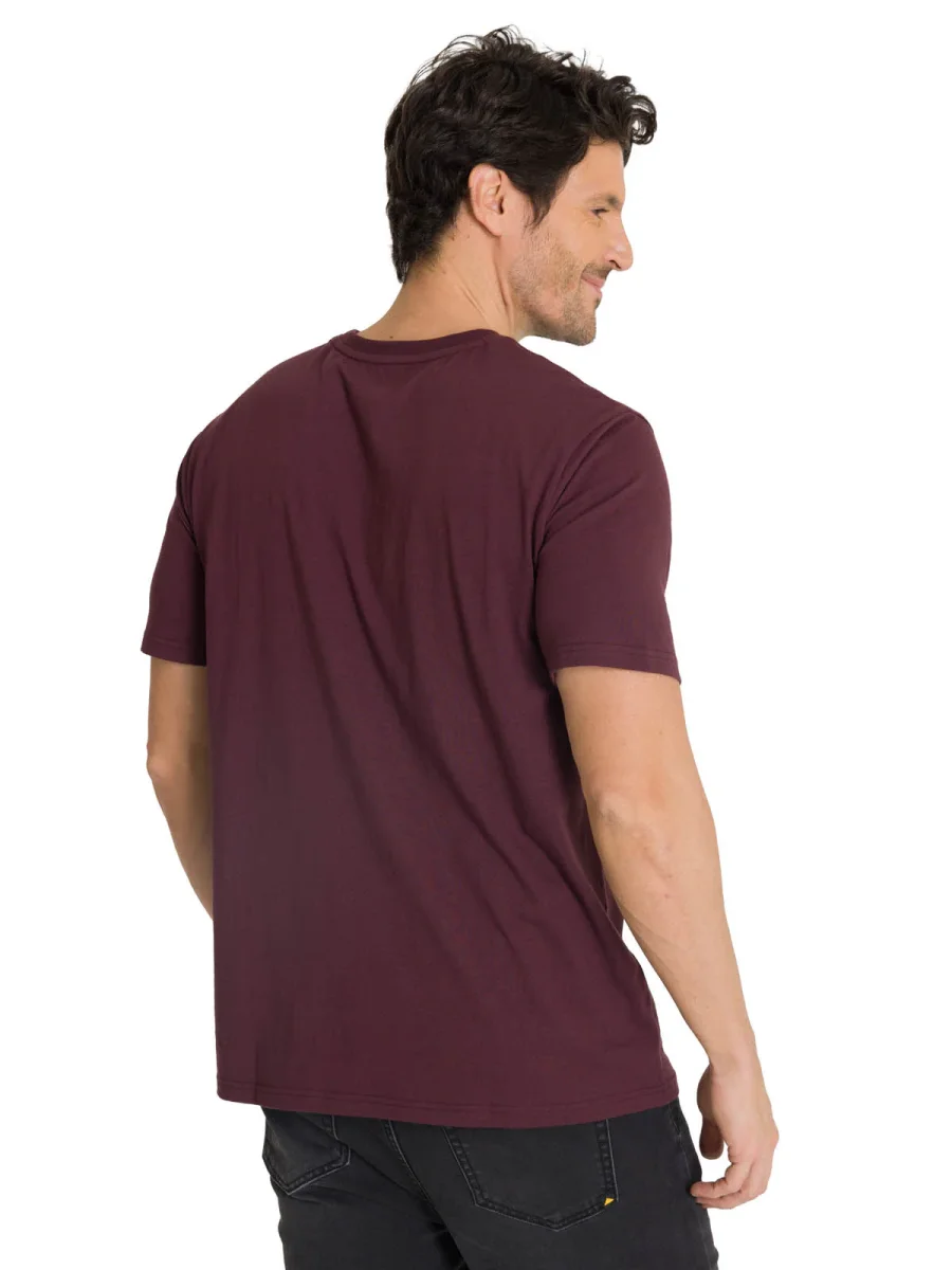Polera Manga Corta Hombre Caterpillar Puff Morado CAT - Imagen 4